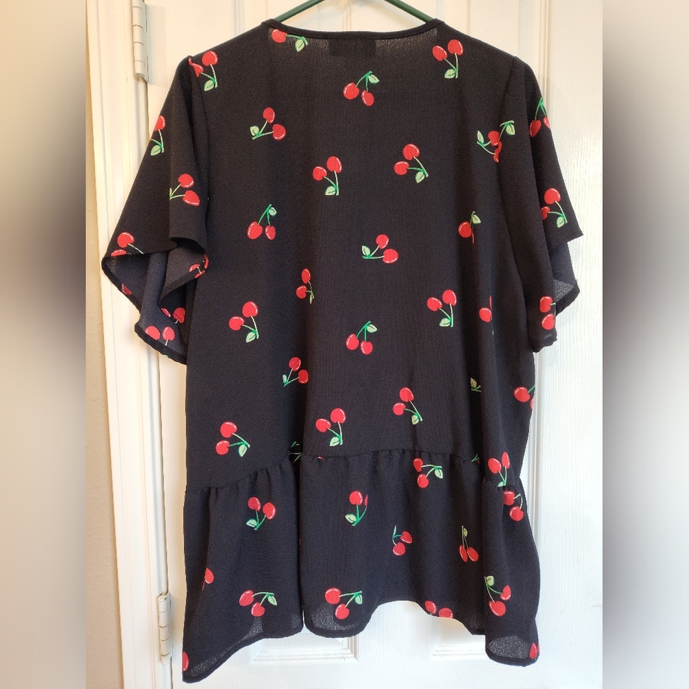 J.Elizabeth Black Cherry Print Dress - Picture 4 of 4